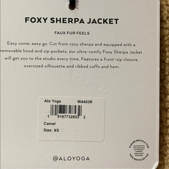 Alo Foxy Camel Sherpa Jacket NWT - Picture 11 of 12